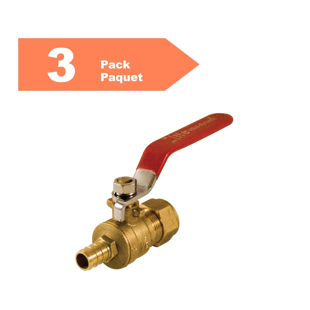 3/4-inch compression x PEX Brass Ball Valve Pack of 3
