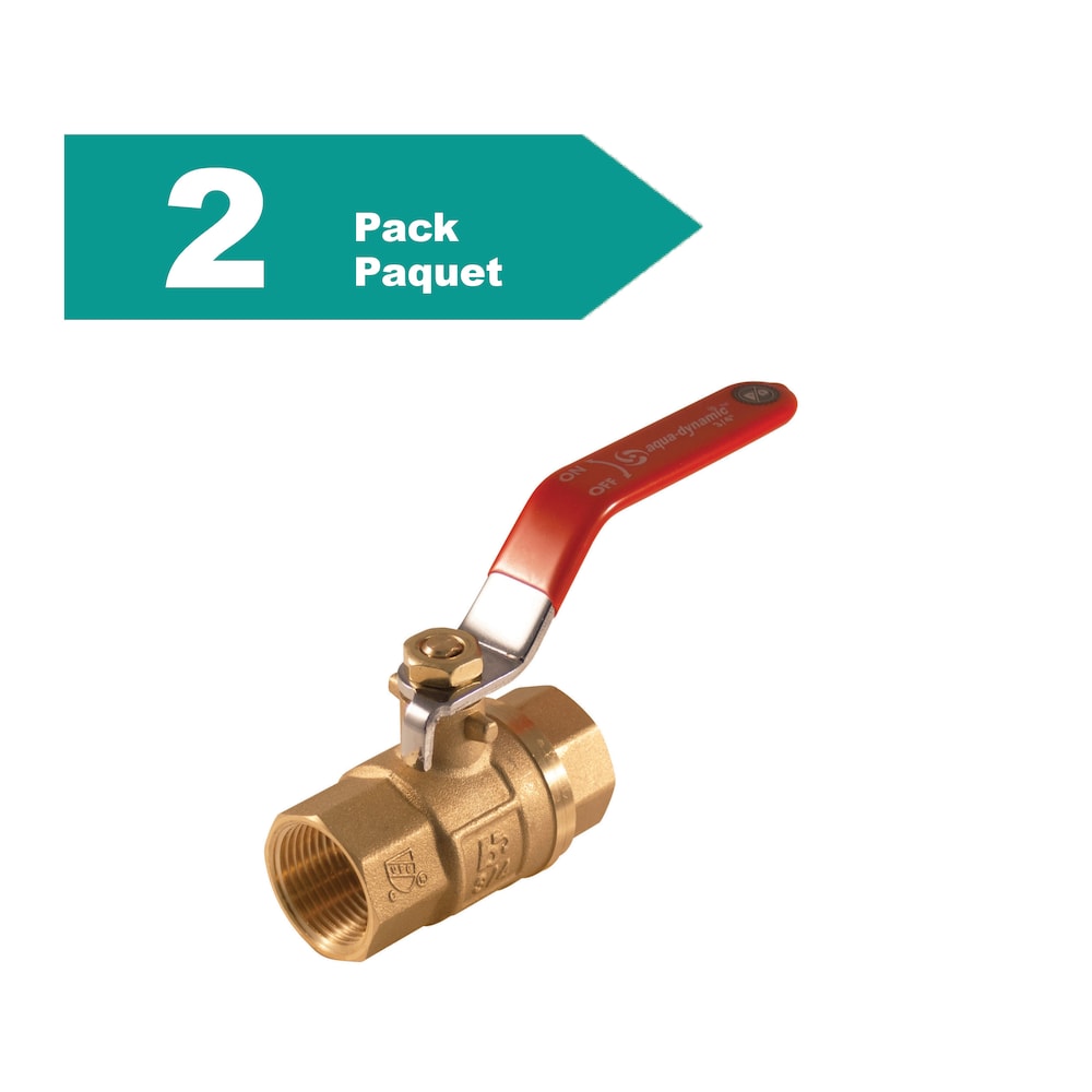 2-inch Threaded Brass Full Port Ball Valve Pack of 2