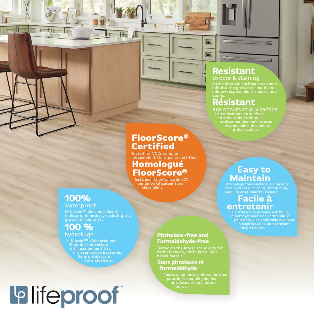 Vesinet Oak 6.5mm x 8.7 in. W x 47.6 in. L 22MIL Click Lock Waterproof Luxury Vinyl Plank Flooring (20.1 sq.ft./case)