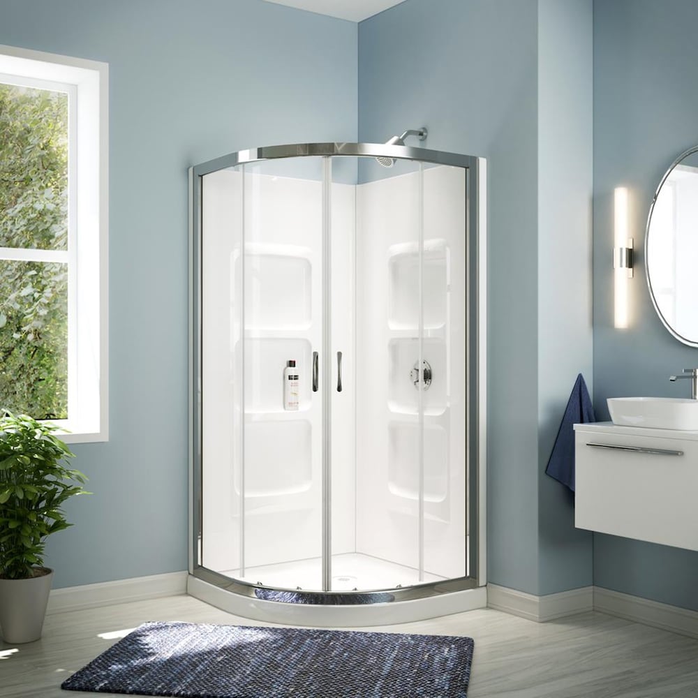Casey-40-KIT Framed Corner Sliding Shower Door in Polished Chrome/ Acrylic Clear/Glass