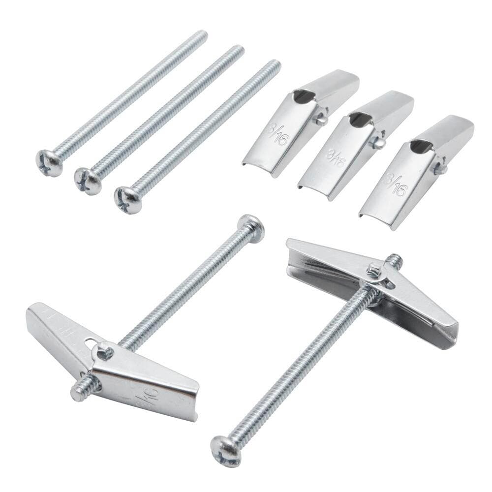 Closet Organization Drywall Anchors Steel Chrome Support Clips and Braces (5-Pack)