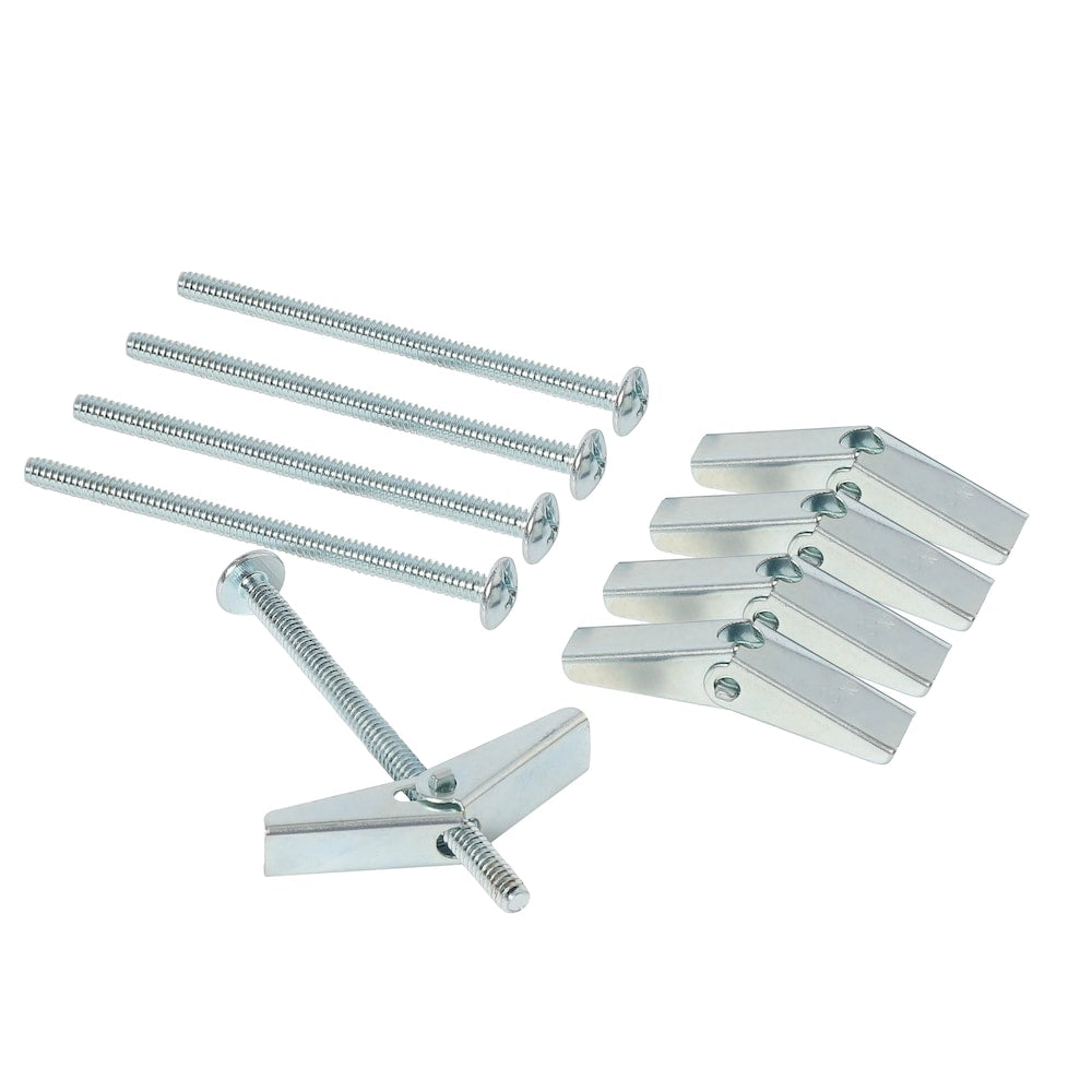 Closet Organization Drywall Anchors Steel Chrome Support Clips and Braces (5-Pack)