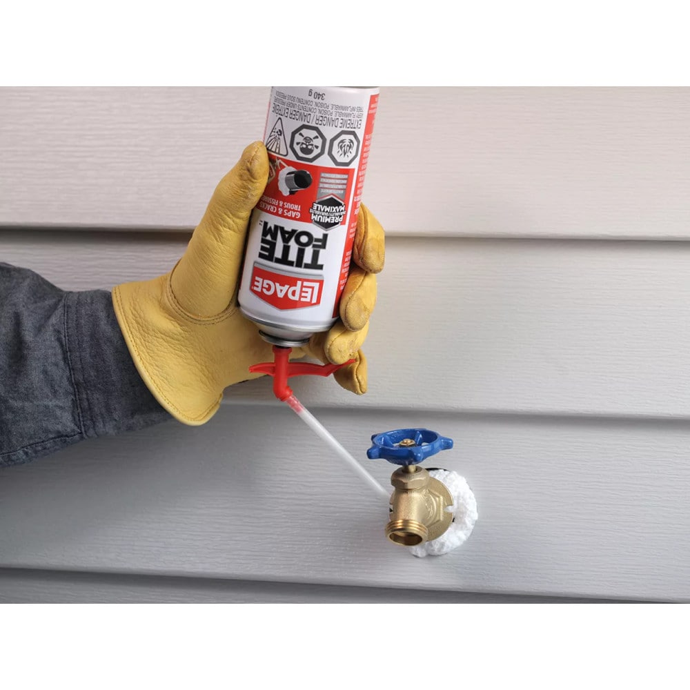 Tite Foam Gaps & Cracks Mastic isolant en mousse pulvérisée, intérieur/extérieur, 340 g, paquet de 12