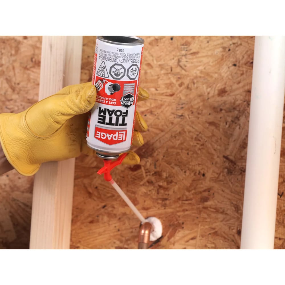 Tite Foam Gaps & Cracks Mastic isolant en mousse pulvérisée, intérieur/extérieur, 340 g, paquet de 12