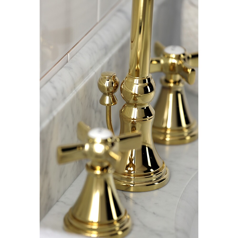 Millennium 8 inch Widespread 2-Handle Bathroom Faucet in Polished Brass
