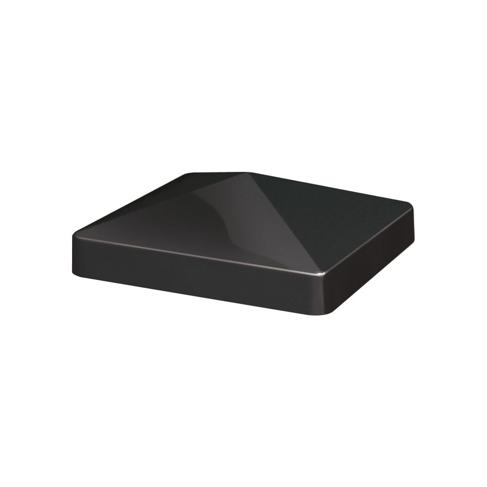 Poteau supérieur en vinyle noir de 5 po x 5 po
