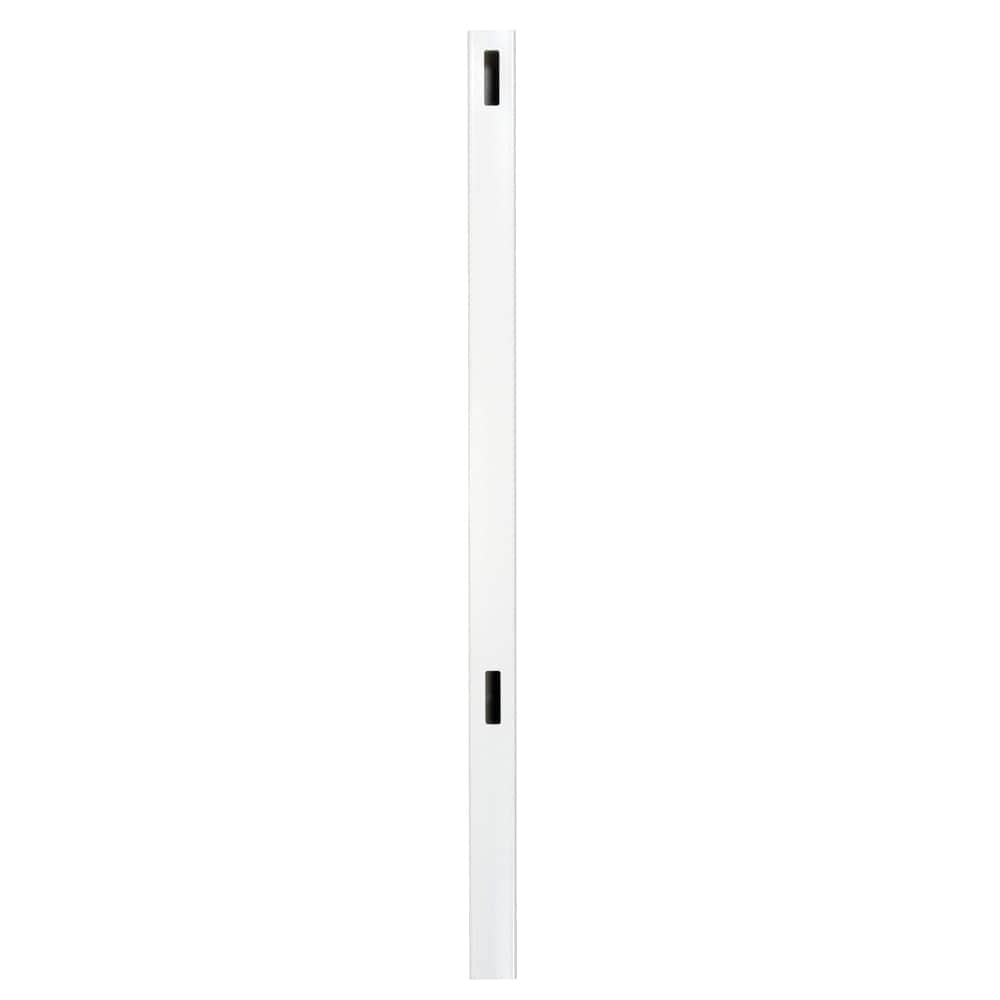 Pro Series 5 in. x 5 in. x 8 ft. White Vinyl Woodbridge Routed End Fence Post