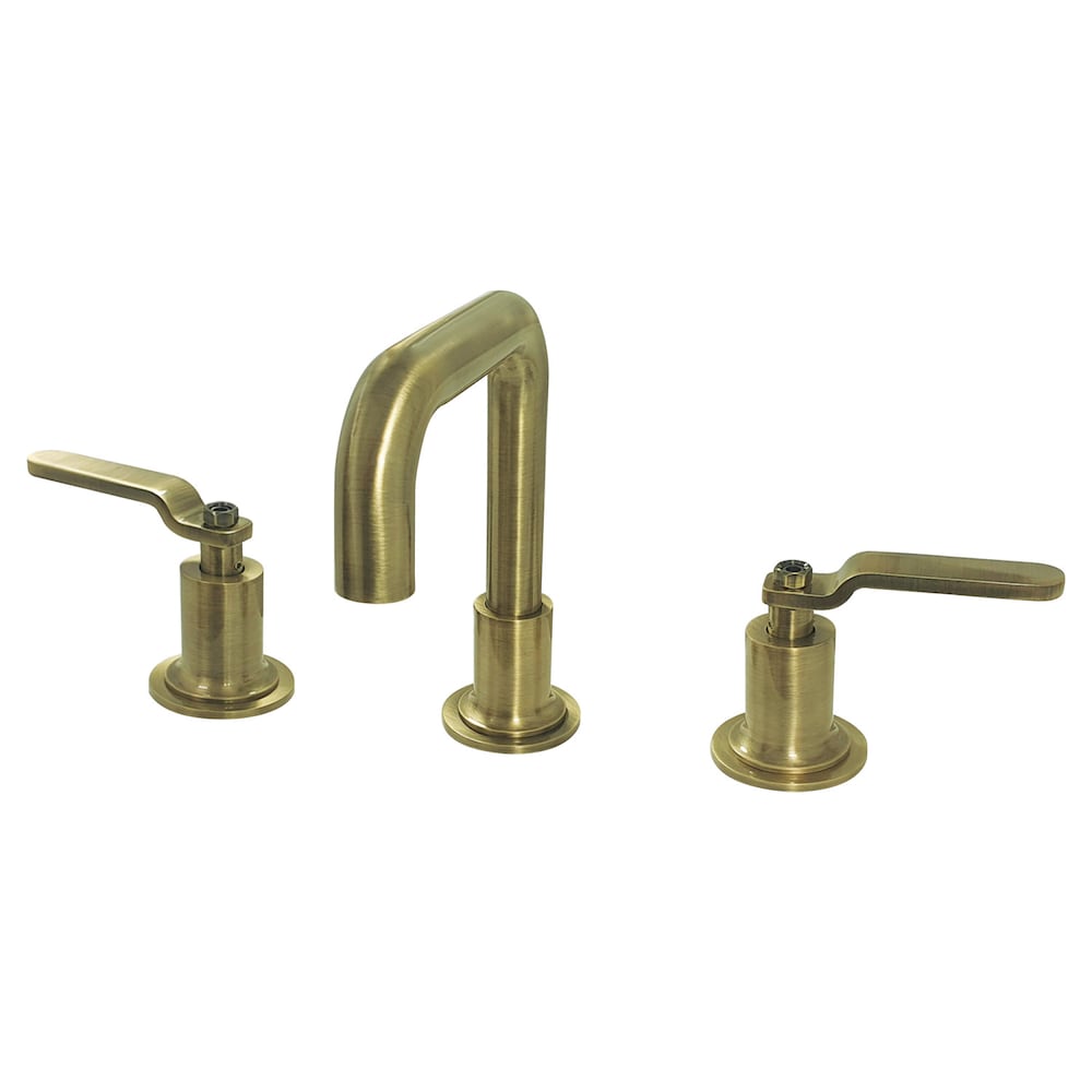 Robinet de salle de bain Whitaker à 2 poignées et à large bec de 8 pouces en laiton antique