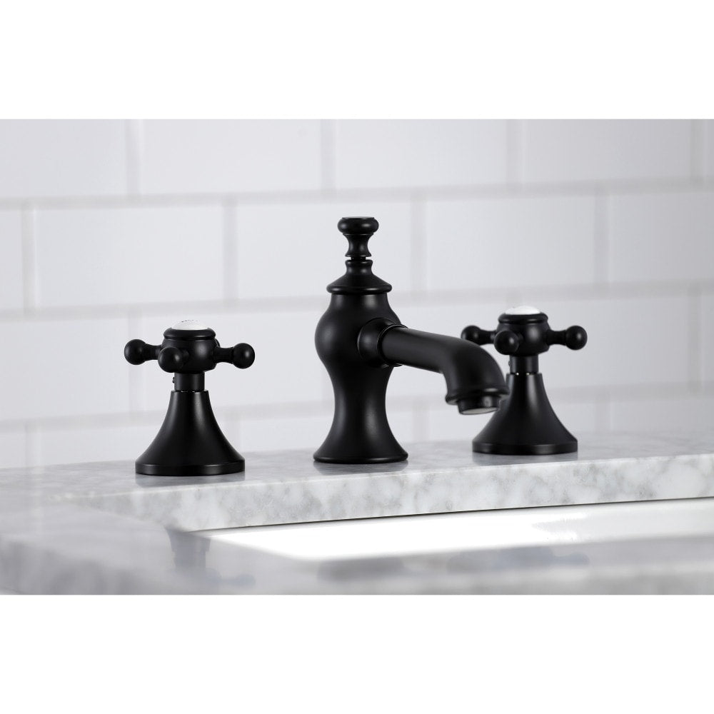 Robinet de salle de bain à 2 poignées de 8 pouces de style campagnard anglais en noir mat