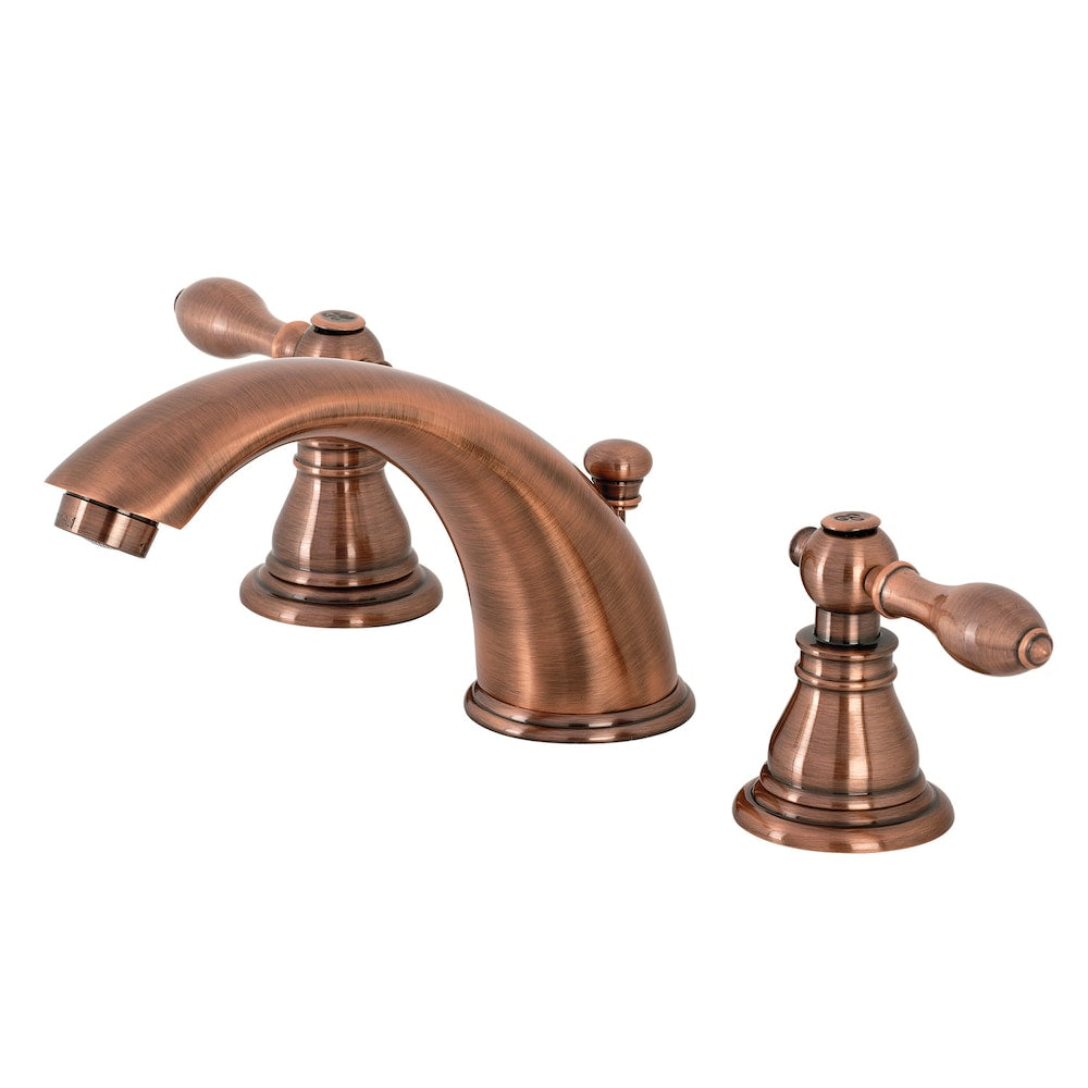 Robinet de salle de bain classique américain à 2 poignées de 8 pouces en cuivre antique