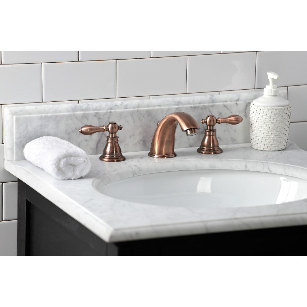 Robinet de salle de bain classique américain à 2 poignées de 8 pouces en cuivre antique