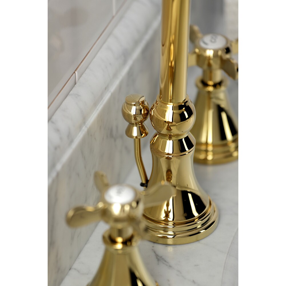 Essex 8 inch Widespread 2-Handle Bathroom Faucet in Polished Brass