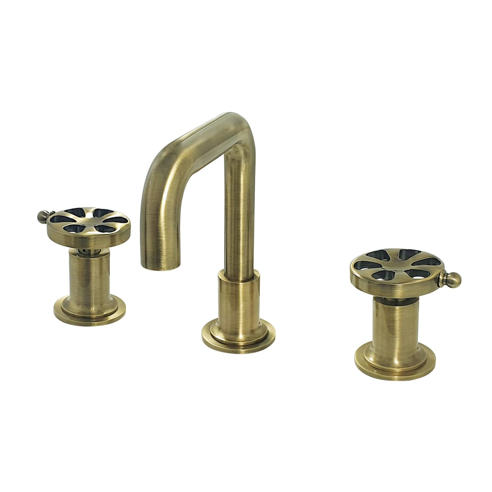 Robinet de salle de bain Belknap à 2 poignées et à large bec de 8 pouces en laiton antique