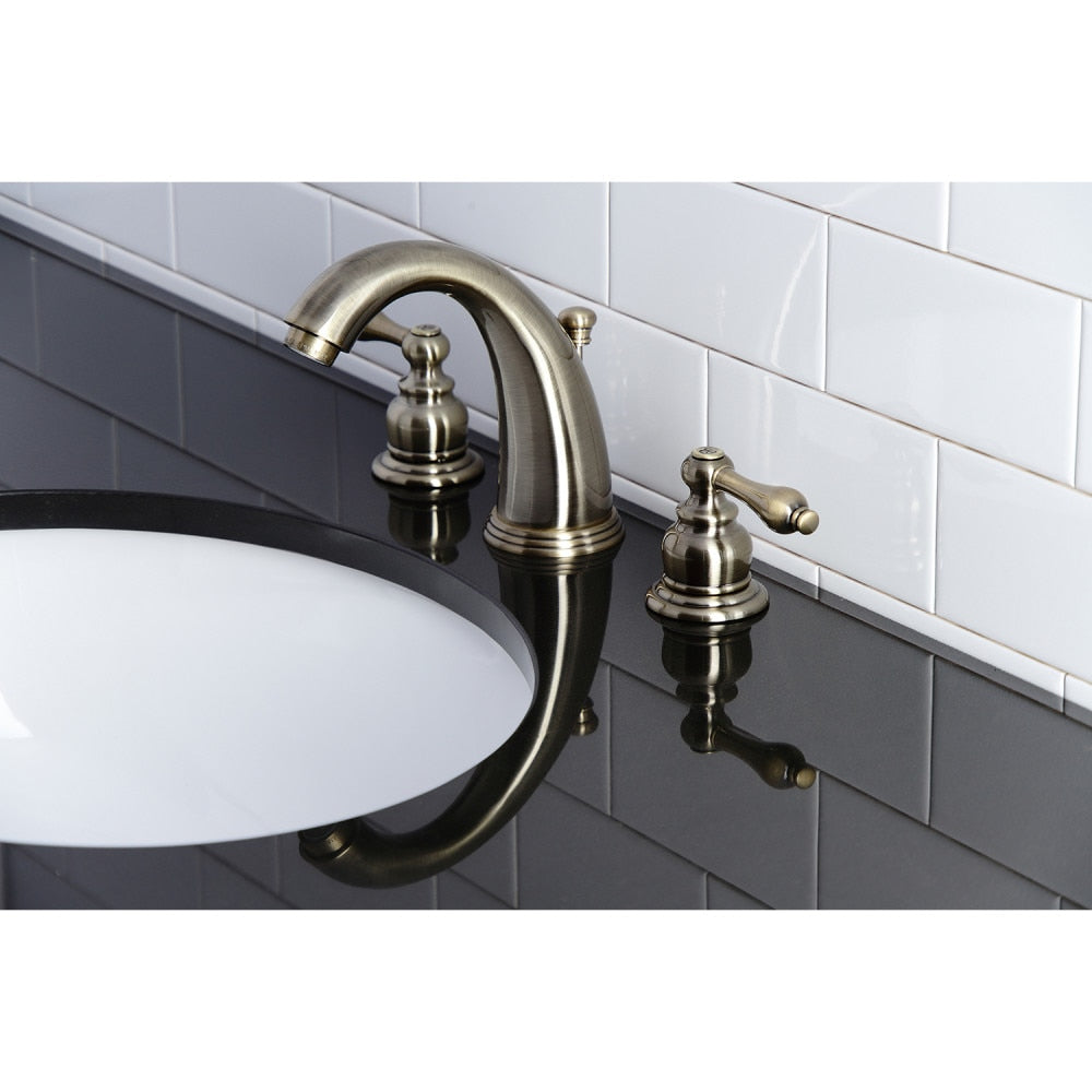 Victorian 8 inch Widespread 2-Handle Bathroom Faucet in Antique Brass