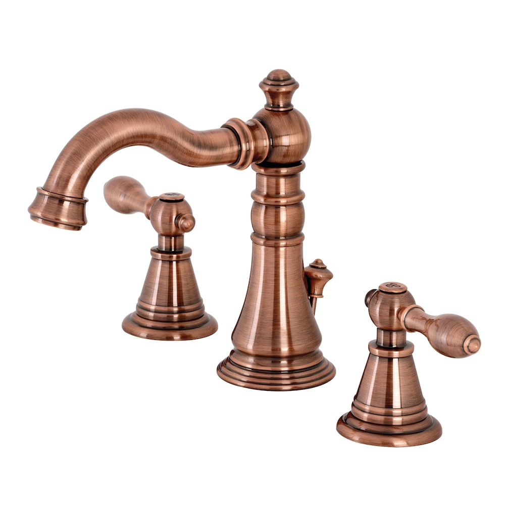 Robinet de salle de bain classique anglais à 2 poignées de 8 pouces en cuivre antique