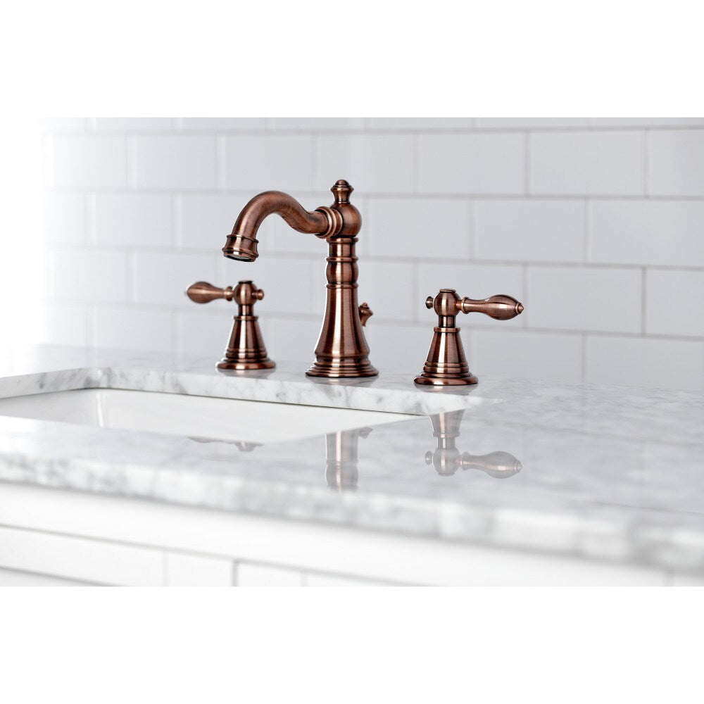 Robinet de salle de bain classique anglais à 2 poignées de 8 pouces en cuivre antique