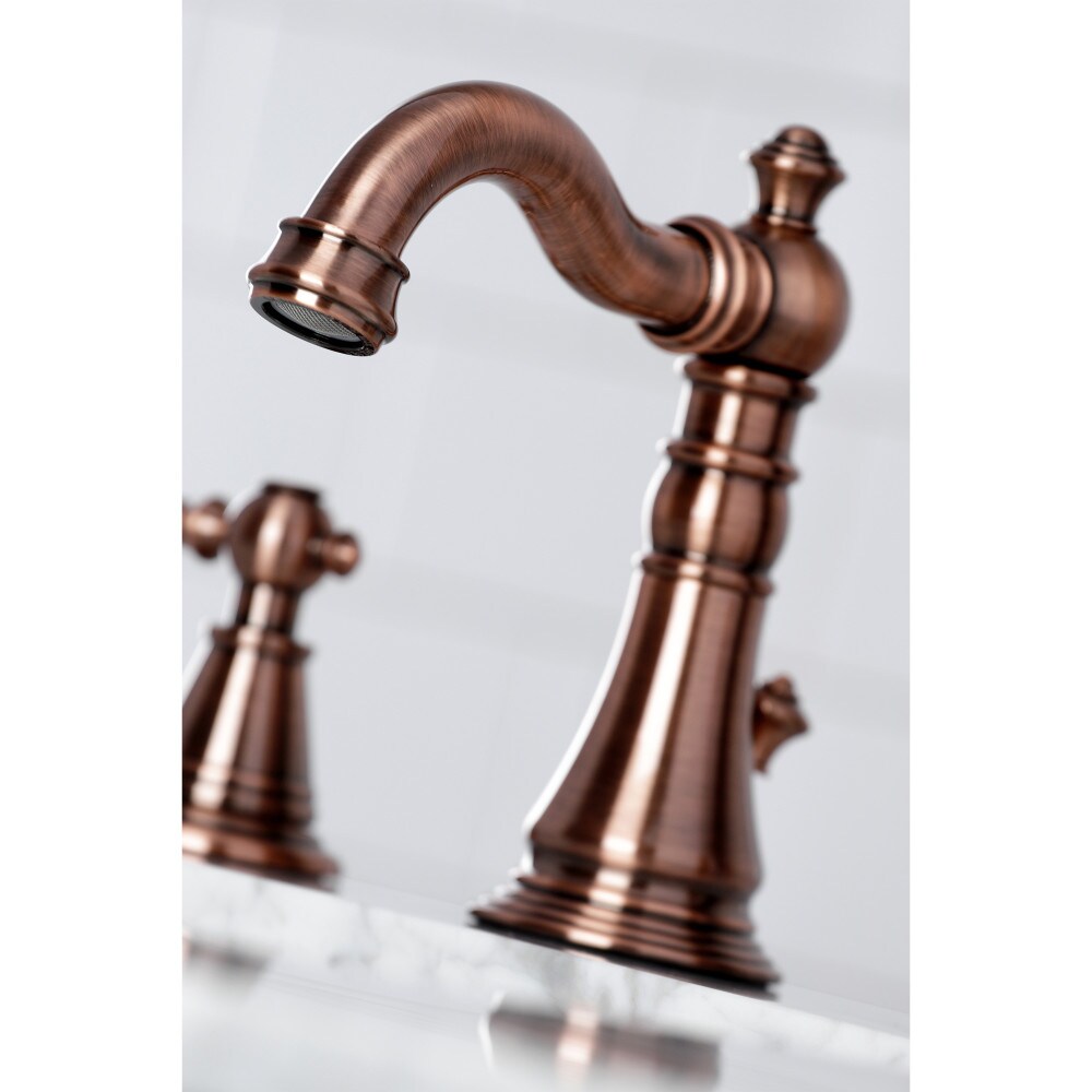 Robinet de salle de bain classique anglais à 2 poignées de 8 pouces en cuivre antique