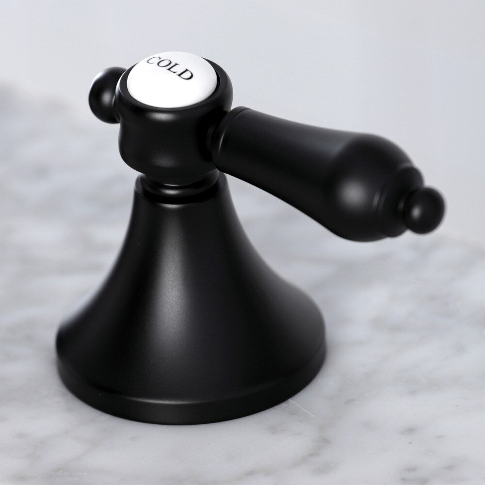 Robinet de salle de bain Heirloom à 2 poignées et à large bec de 8 pouces en noir mat