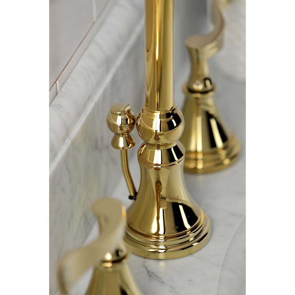 Century 8 inch Widespread 2-Handle Bathroom Faucet in Polished Brass