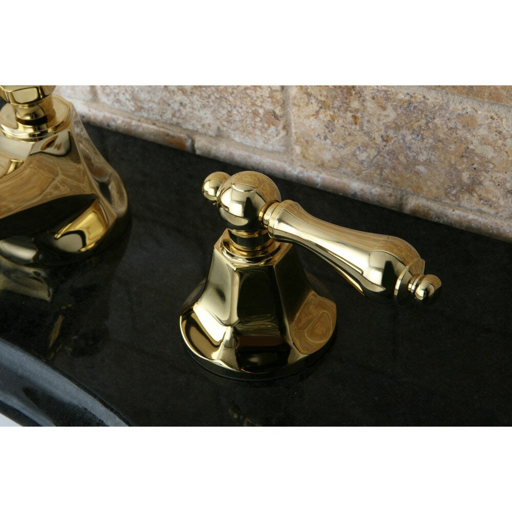 Robinet de salle de bain à 2 poignées et à large bec Metropolitan de 8 pouces en laiton poli