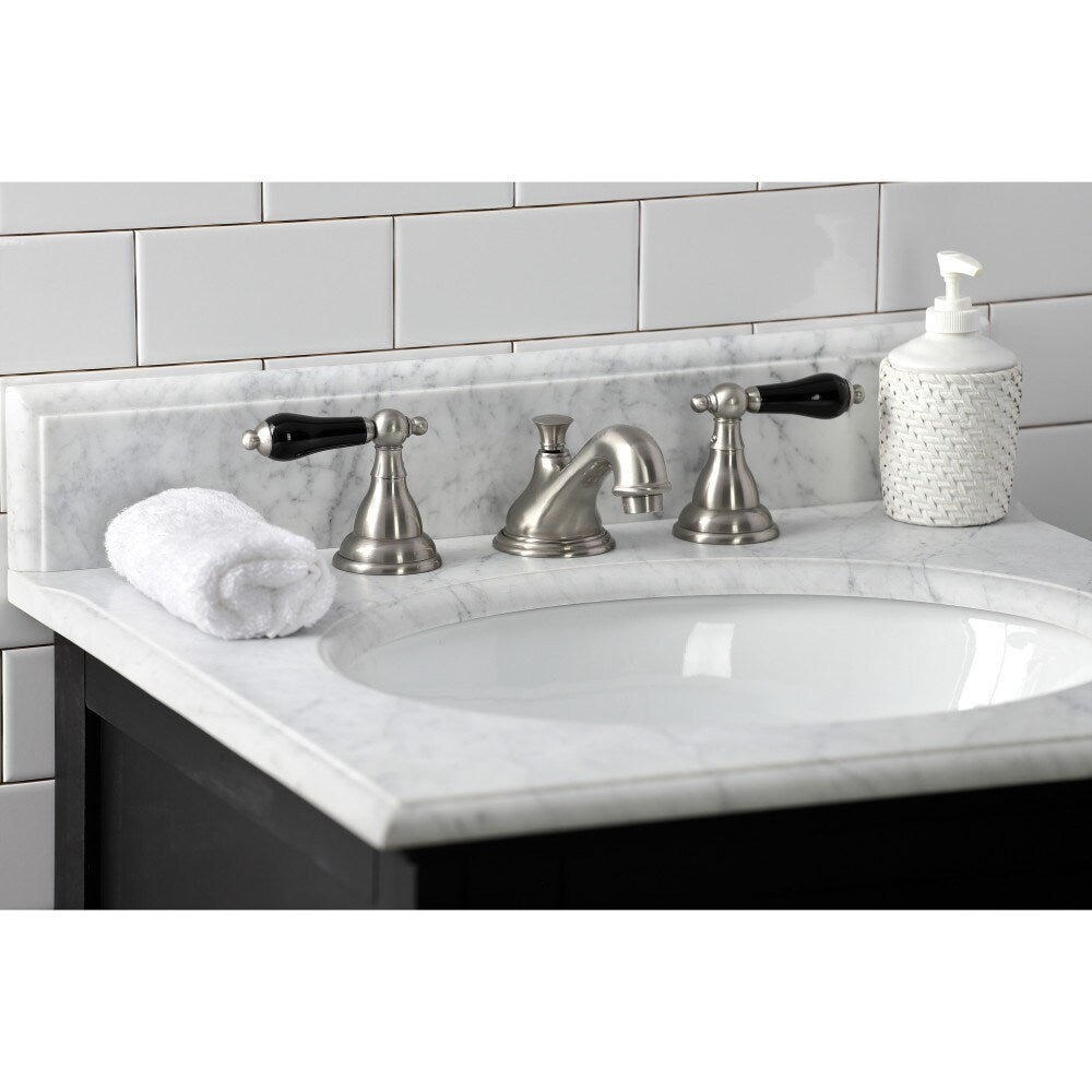 Duchess Porcelain Porcelain 8 inch Widespread 2-Handle Bathroom Faucet in Brushed Nickel