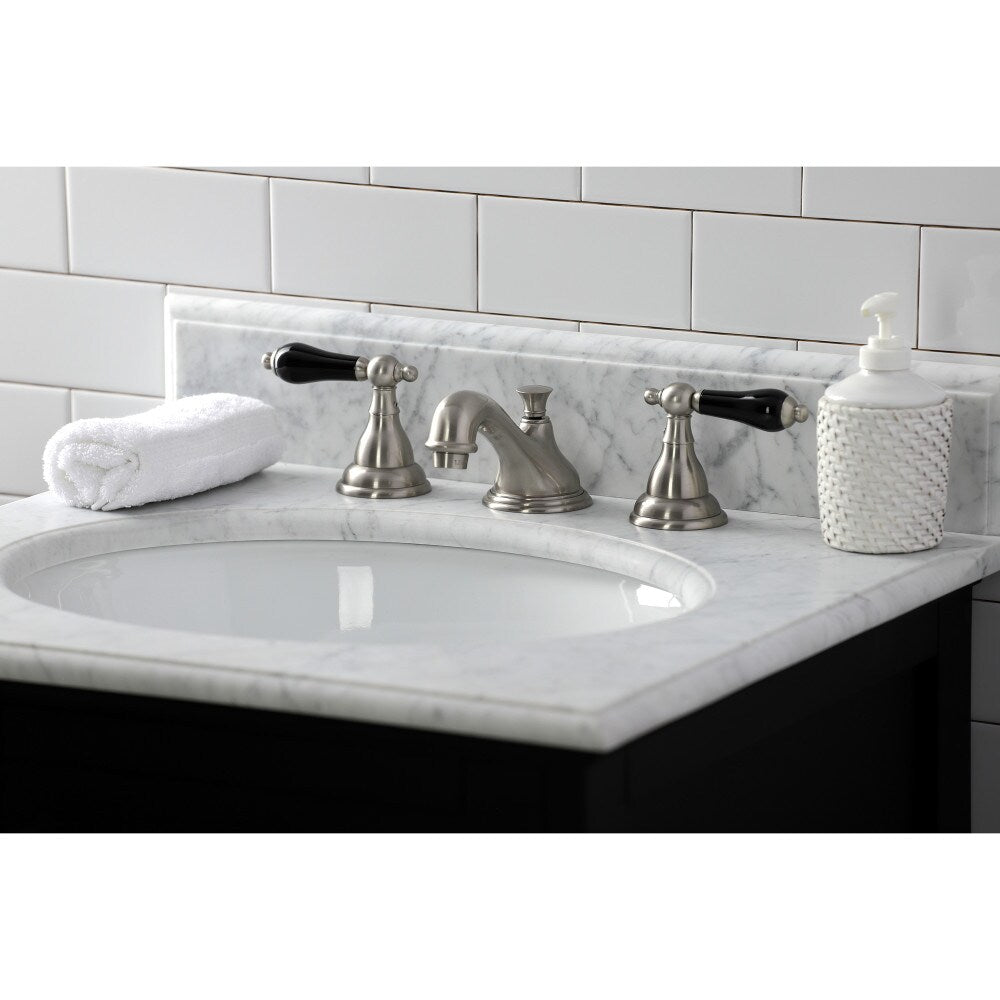 Duchess Porcelain Porcelain 8 inch Widespread 2-Handle Bathroom Faucet in Brushed Nickel
