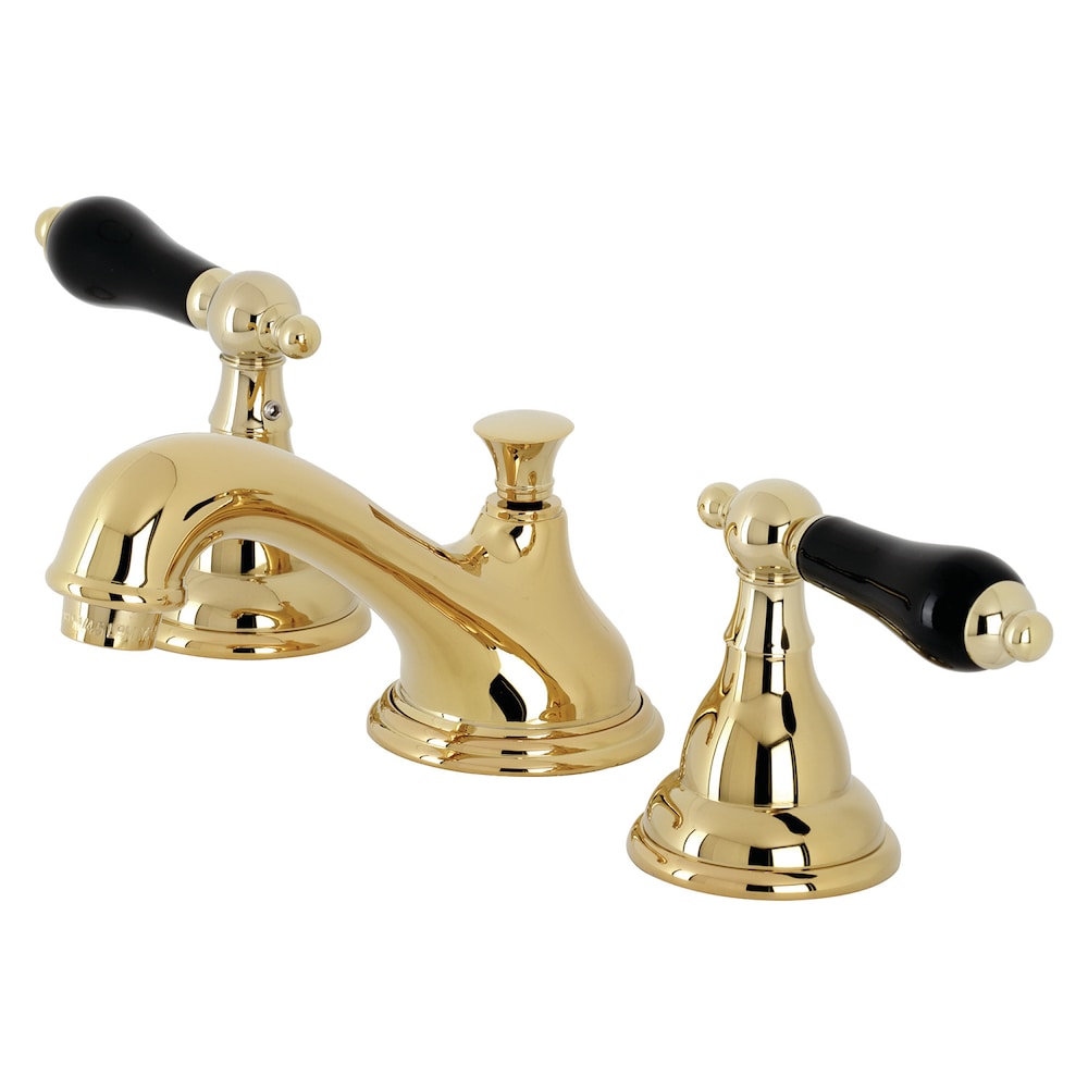 Duchess Porcelain Porcelain 8 inch Widespread 2-Handle Bathroom Faucet in Polished Brass