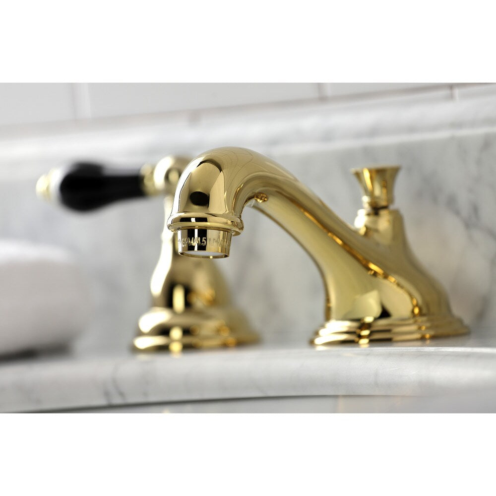 Duchess Porcelain Porcelain 8 inch Widespread 2-Handle Bathroom Faucet in Polished Brass