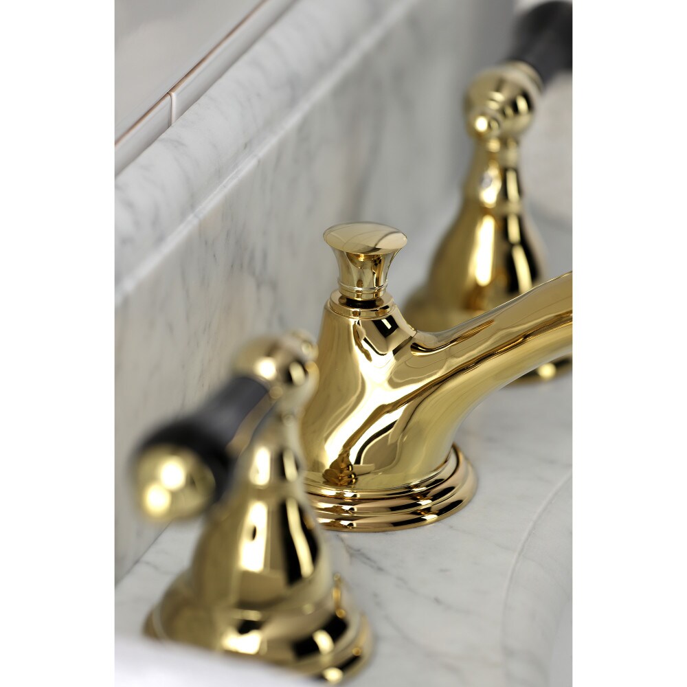 Duchess Porcelain Porcelain 8 inch Widespread 2-Handle Bathroom Faucet in Polished Brass