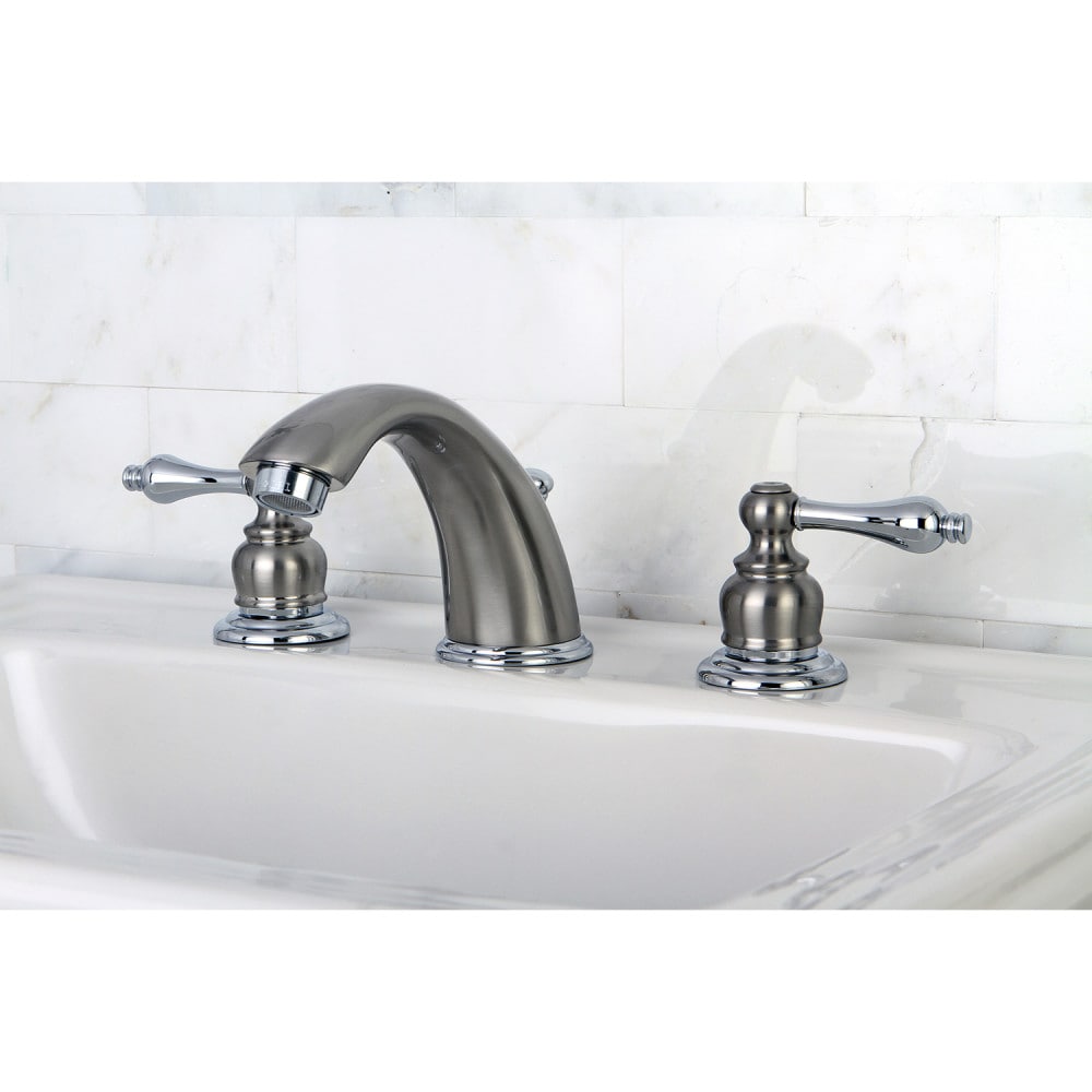 Robinet de salle de bain à 2 poignées de 8 pouces de style victorien en chrome et nickel brossé