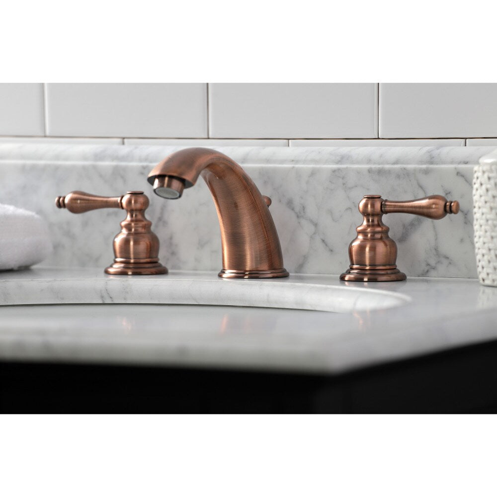 Victorian 8 inch Widespread 2-Handle Bathroom Faucet in Antique Copper