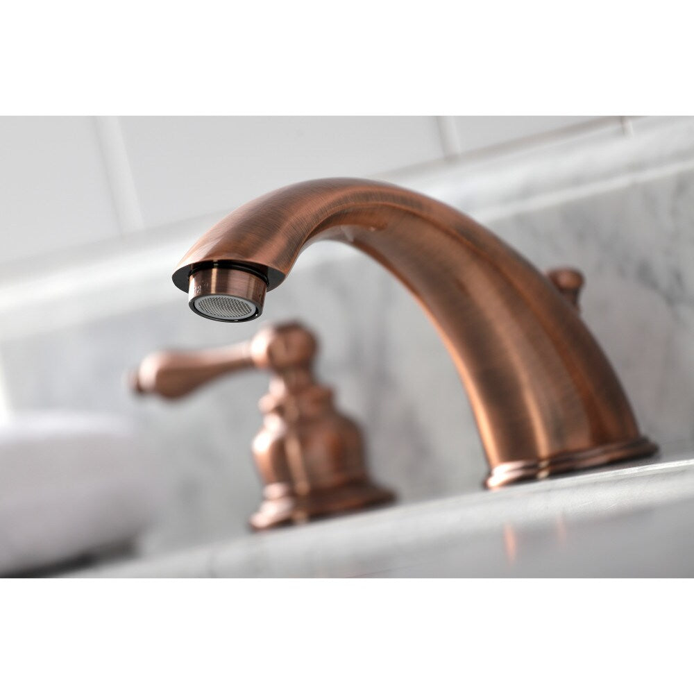 Victorian 8 inch Widespread 2-Handle Bathroom Faucet in Antique Copper