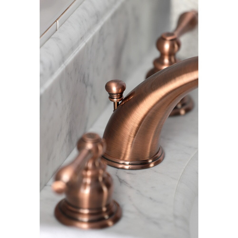 Victorian 8 inch Widespread 2-Handle Bathroom Faucet in Antique Copper
