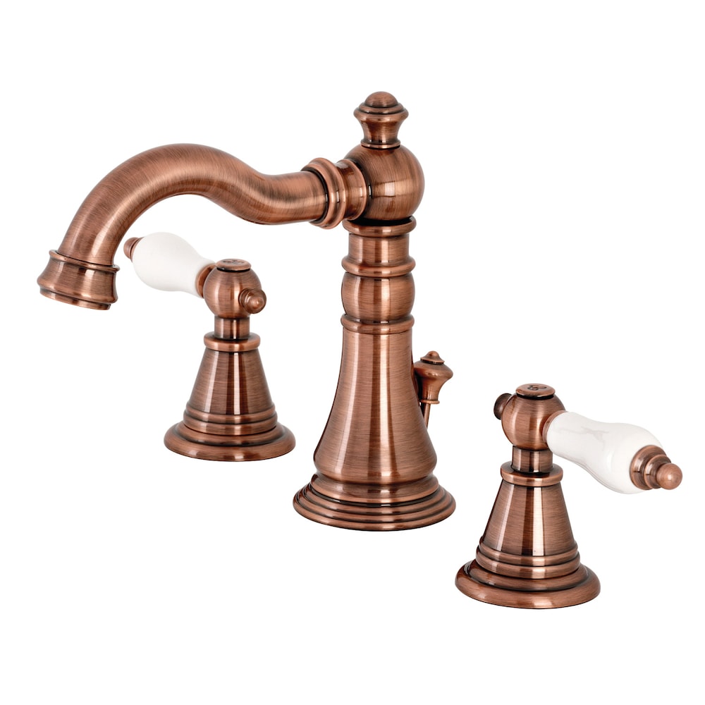 Robinet de salle de bain classique anglais à 2 poignées de 8 pouces en cuivre antique