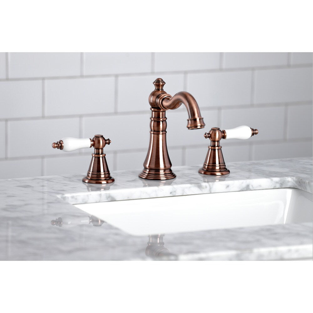Robinet de salle de bain classique anglais à 2 poignées de 8 pouces en cuivre antique