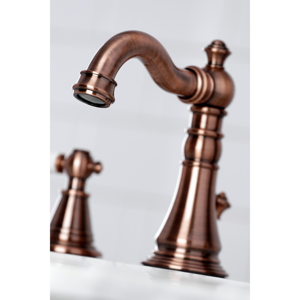 Robinet de salle de bain classique anglais à 2 poignées de 8 pouces en cuivre antique