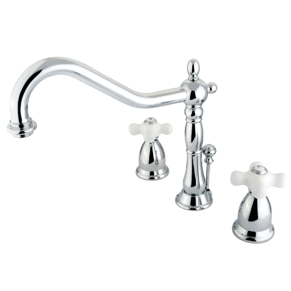 Robinet de salle de bain à 2 poignées en porcelaine Heritage de 8 pouces en chrome poli