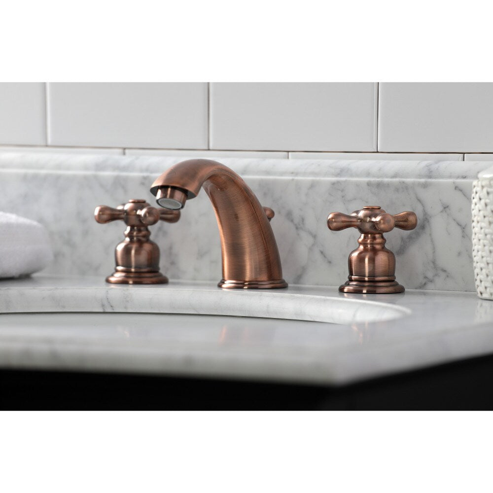 Victorian 8 inch Widespread 2-Handle Bathroom Faucet in Antique-Copper