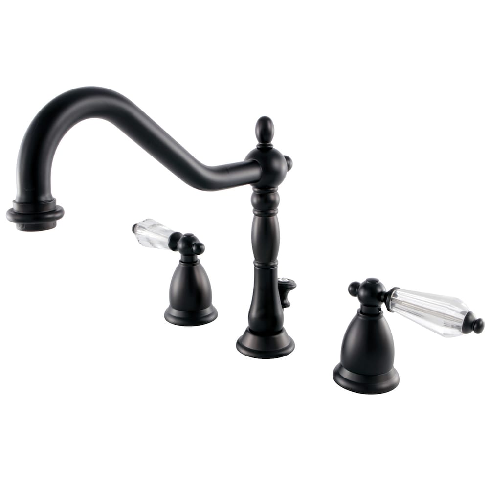 Robinet de salle de bain à 2 poignées de 8 pouces en cristal anglais en bronze huilé