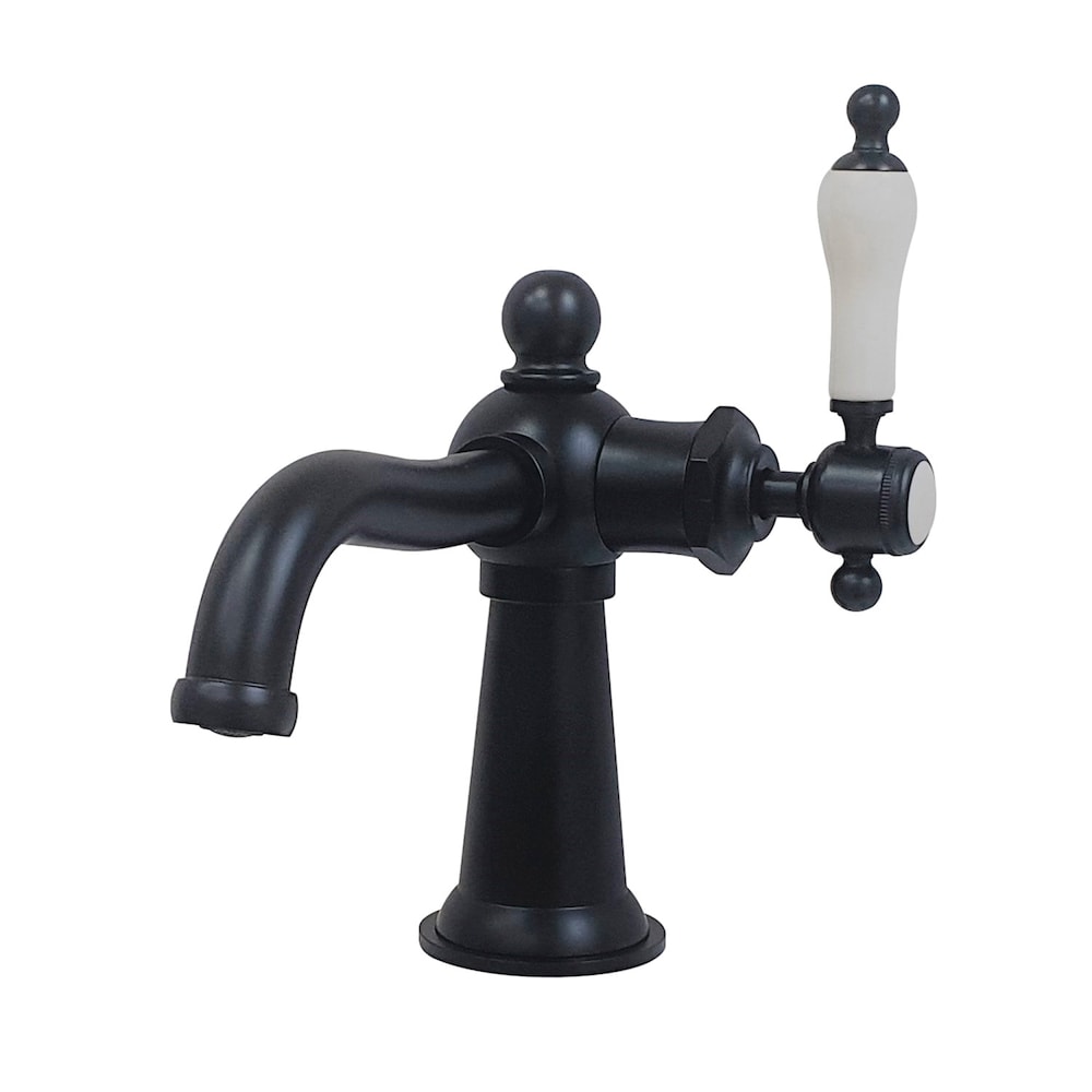 Robinet de salle de bain à poignée unique et à trou unique de style nautique en noir mat