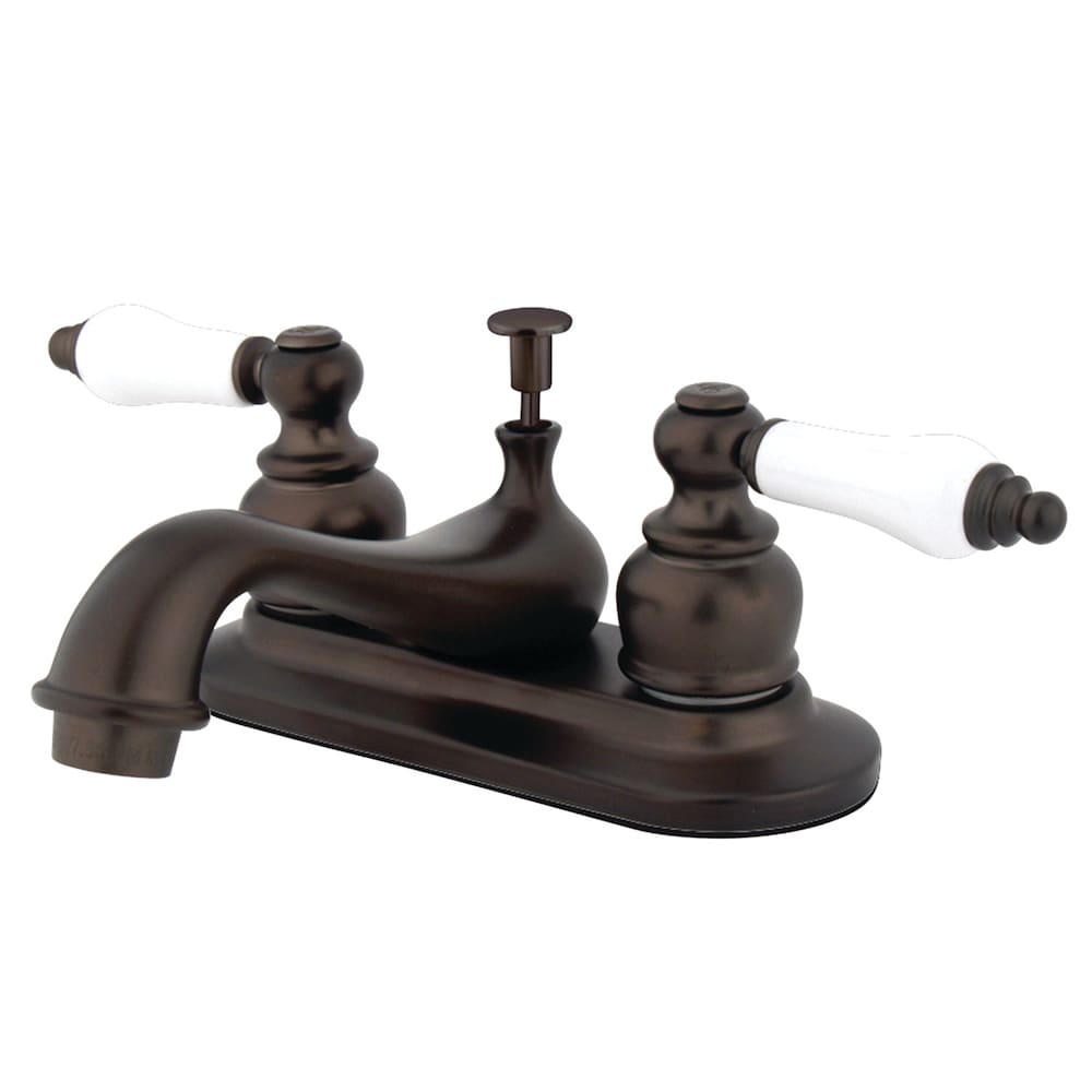 Robinet de salle de bain à deux poignées central Restoration de 4 pouces en bronze huilé