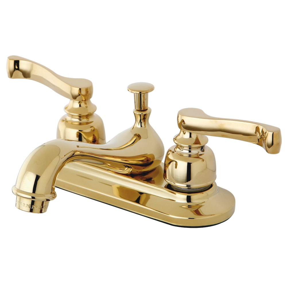 Robinet de salle de bain central Royale de 4 pouces à 2 poignées en laiton poli