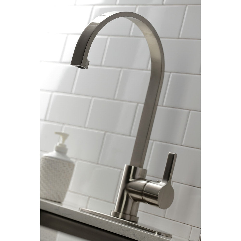 Continental Single-Handle Kitchen Faucet with Side Sprayer in Brushed Nickel
