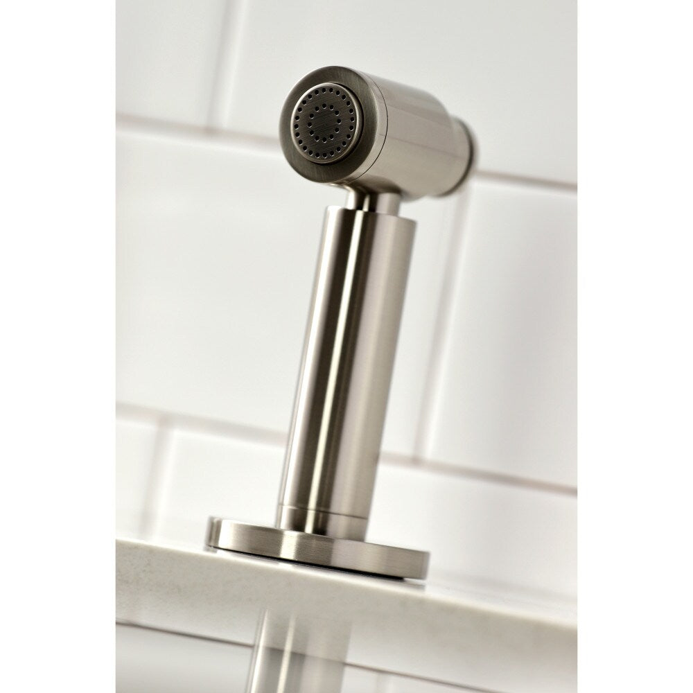 Continental Single-Handle Kitchen Faucet with Side Sprayer in Brushed Nickel
