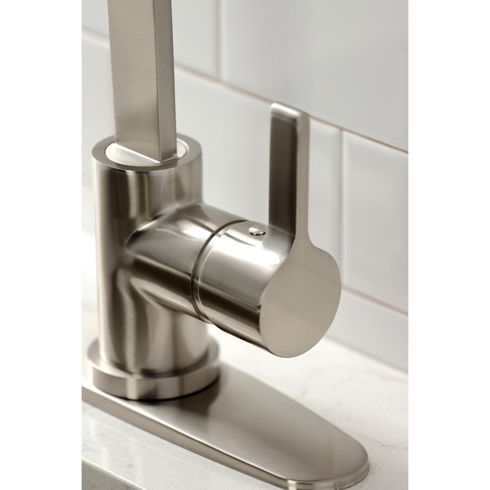 Continental Single-Handle Kitchen Faucet with Side Sprayer in Brushed Nickel