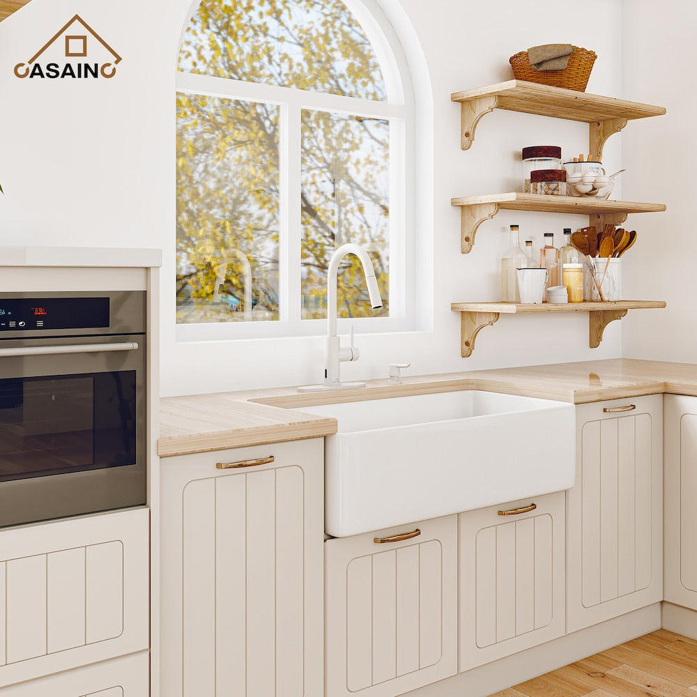 1.8GPM Single Handle Pull-Down Sprayer Kitchen Faucet in Matte White