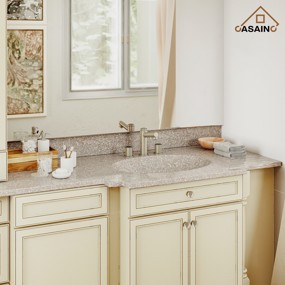 Robinet de lavabo à double poignée de 1,2 GPM avec égouttoir à rebond en or champagne brossé