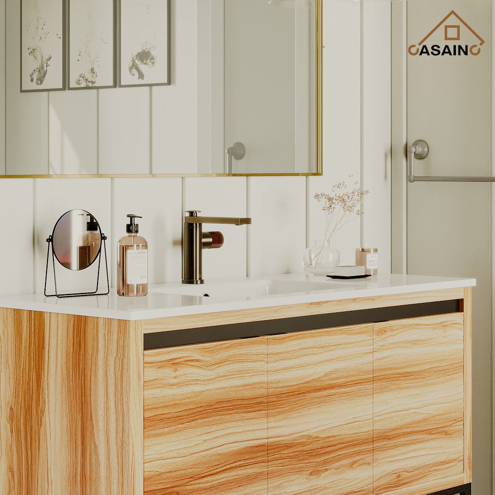 1.2GPM Single Glazed Handle Basin Faucet with Drain in Brown Bronze