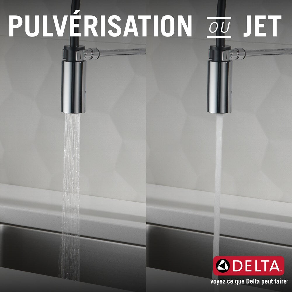 Antoni Single-Handle Pull-Down Sprayer Kitchen Faucet with Spring Spout in Chrome