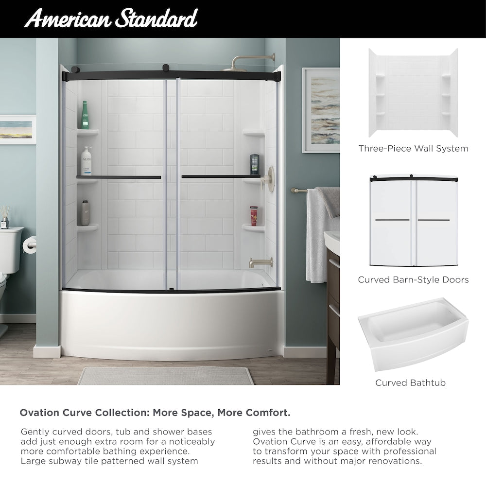 Ovation Curve 5x30 inch Integral Apron Bathtub with Left-hand Outlet with Deep Soak Drain